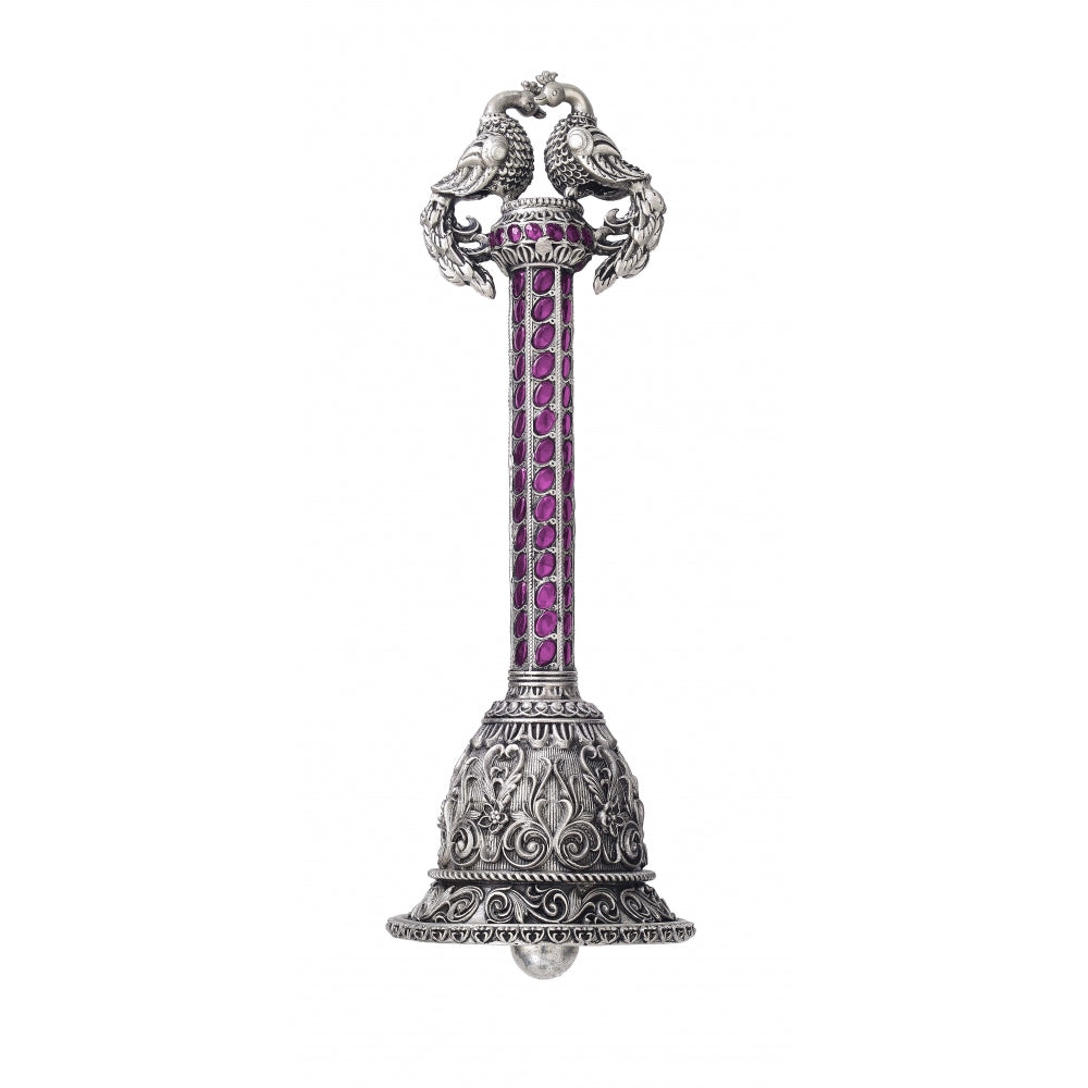 Silver Bell With Purple Stones Devam