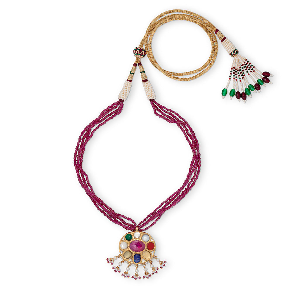Golden Stone Flower Necklace Devam