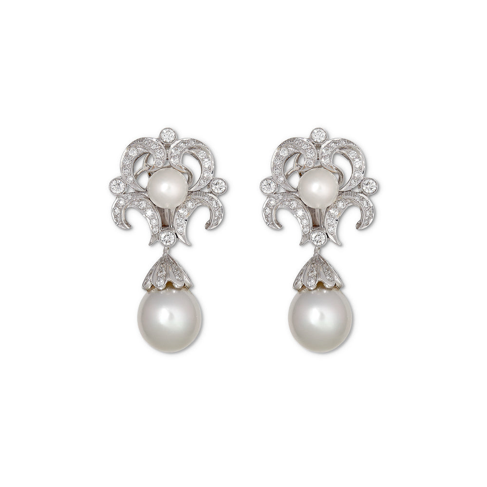 Pearl Swirls Vintage Earrings Devam