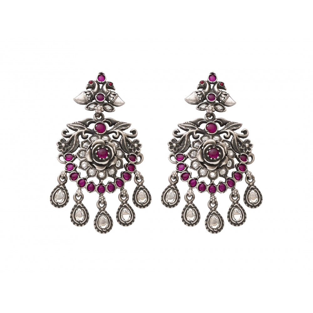 Sterling Silver Earrings with Colored Stones Devam