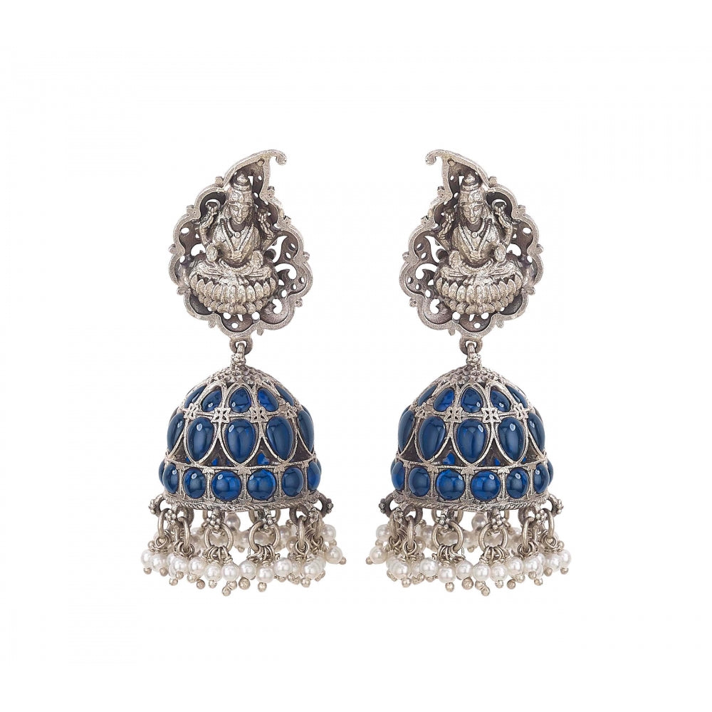 Sterling Silver Earrings With Blue Stones Devam