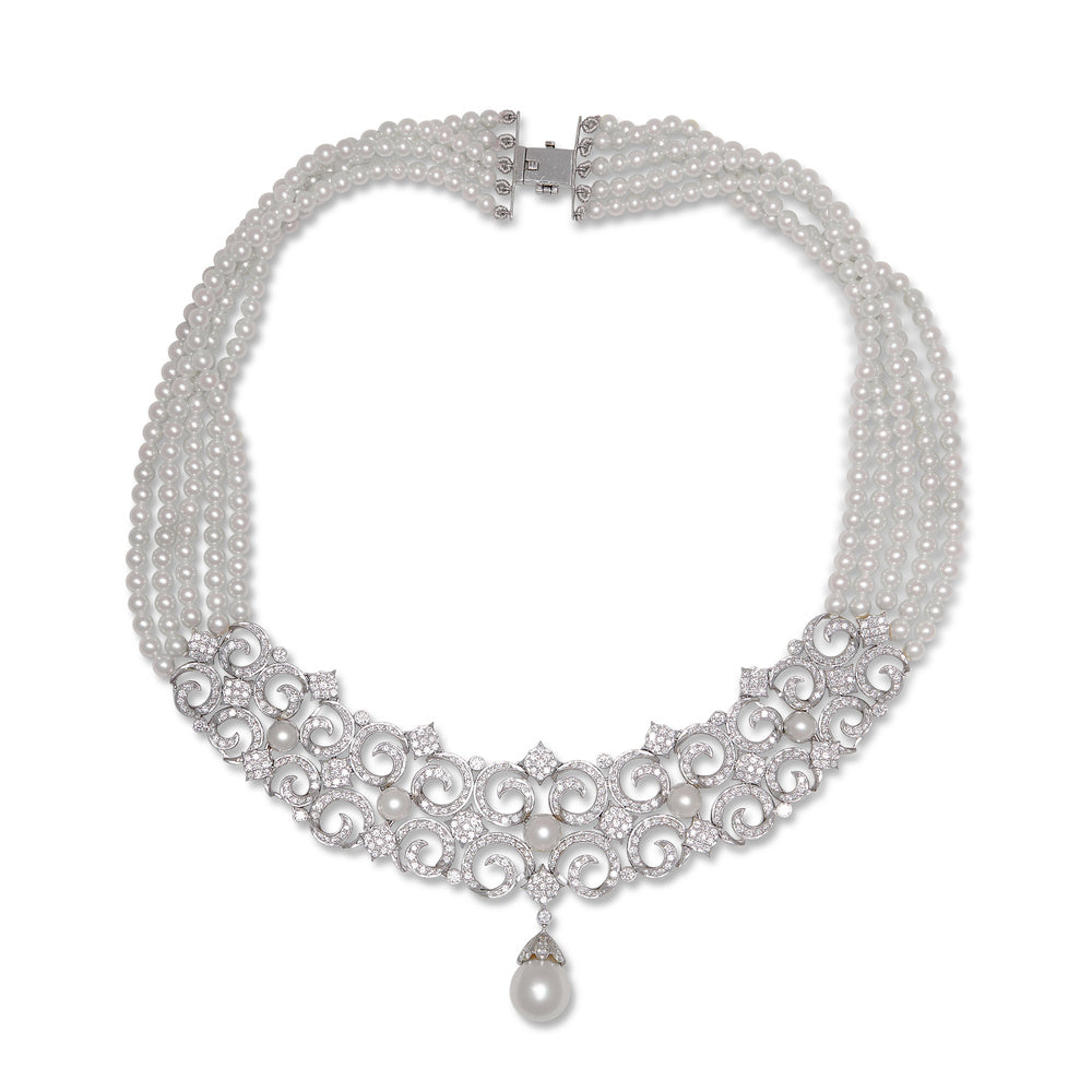 Pearl Swirls Vintage Necklace Devam